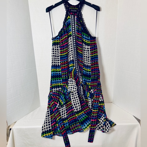 Saloni Colorful Halter Dress - Picture 1 of 7